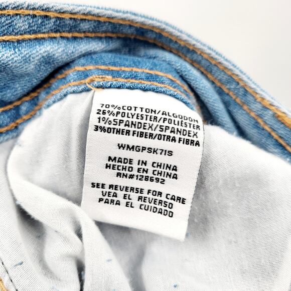 Madden NYC Blue Medium Wash Denim Jean Cargo Pants Button Fly Women's Size 21 - Picture 5 of 6